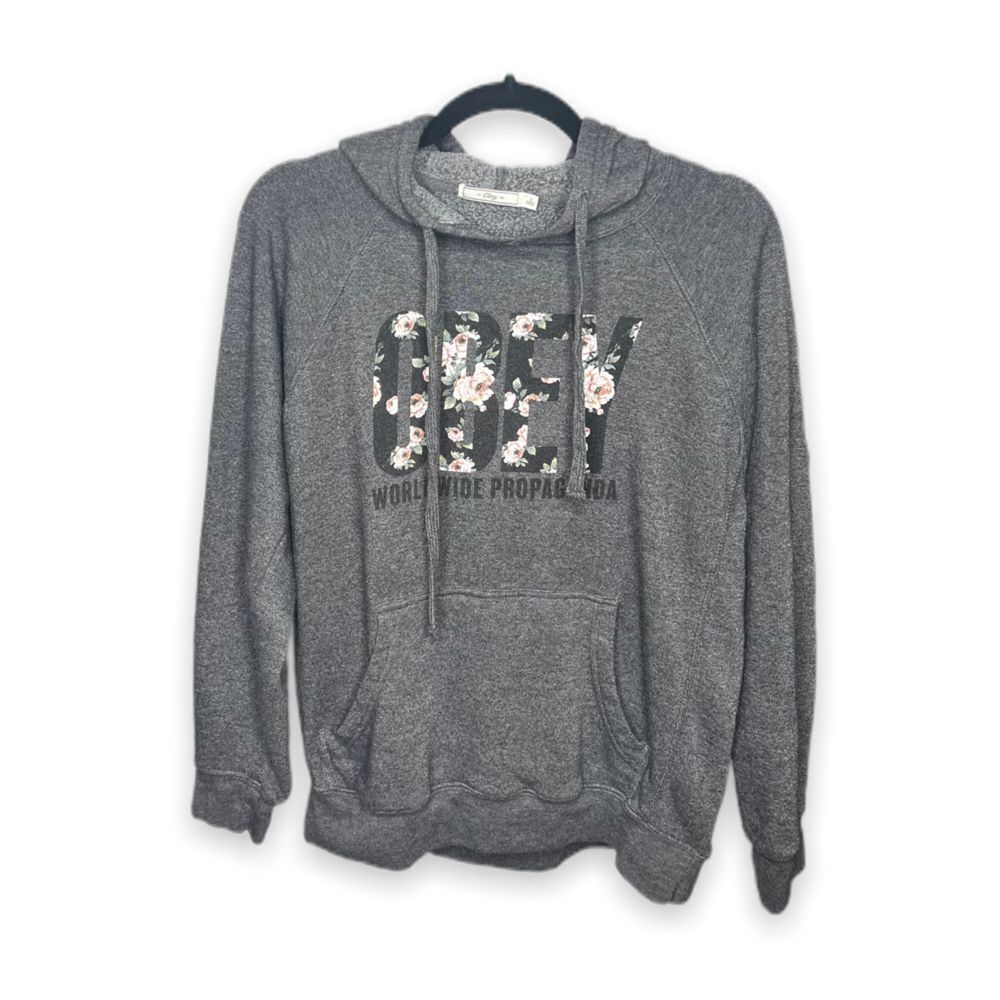 Obey Floral Graphic Dark Grey Sweatshirt